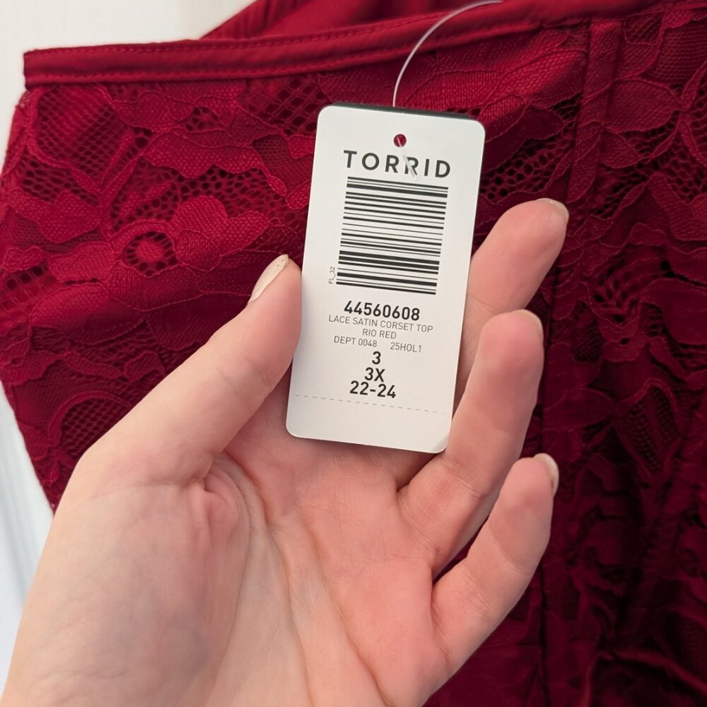 Torrid Satin Lace Corset Top - Picture 6 of 8